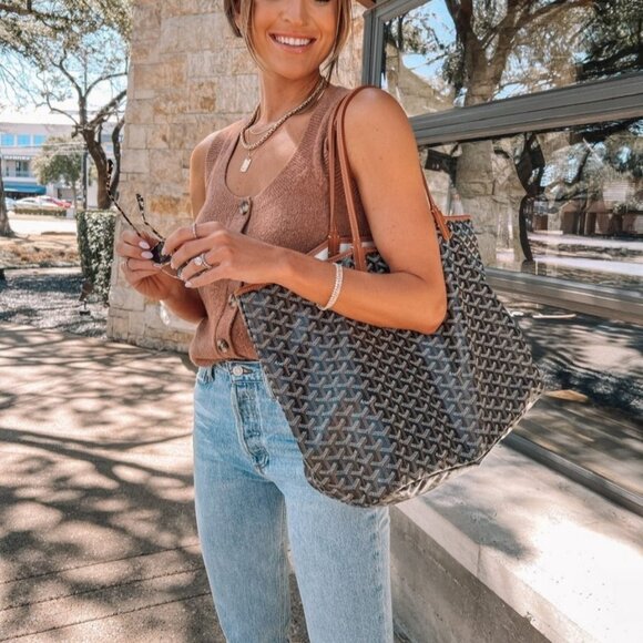 🔥EXTRA LARGE🔥Goyard Saint Louis GM Black St Louis Shoulder Tote Bag Purse - Picture 2 of 13